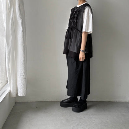 TENNE HANDCRAFTED MODERN オーガンジー2wayショートドレス　ブラック