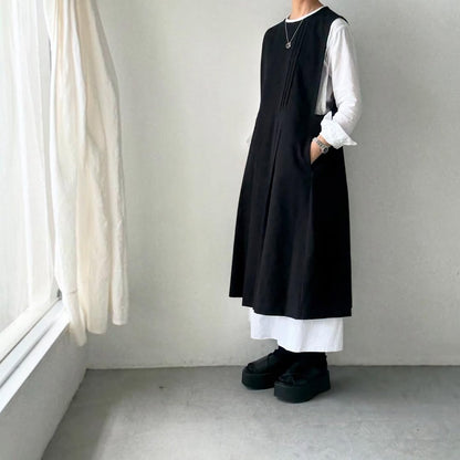 atelier d'antan kobell コットンエプロンドレス　ブラック