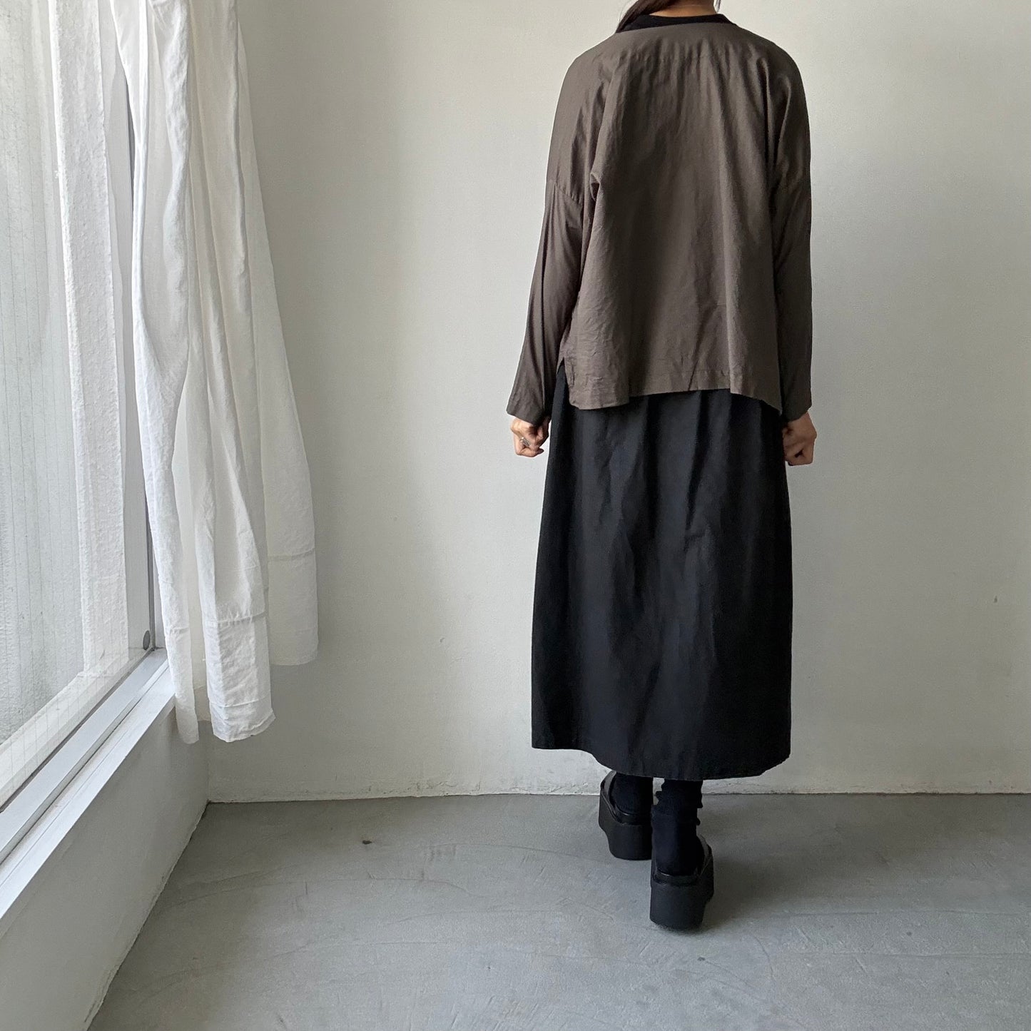 jujudhau コットンダブルボタンシャツ