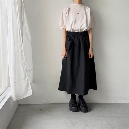 MAGALI コットン天竺ギャザースリーブカットソー　オートミール