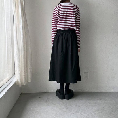 R&D.M.Co ガーゼボーダー長袖Tシャツ　プラム　Mサイズ