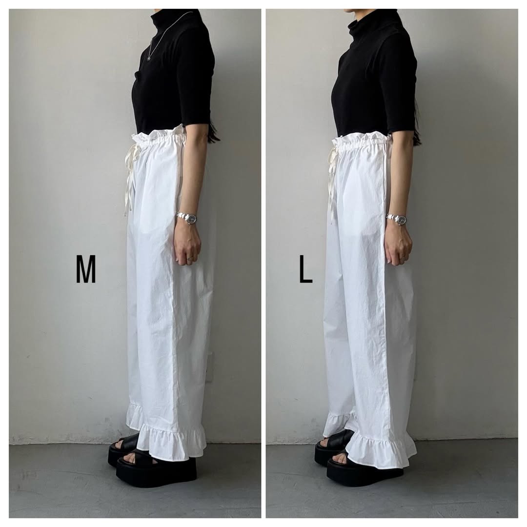 ayanoguchiaya　オーガニックコットンフリルパンツ