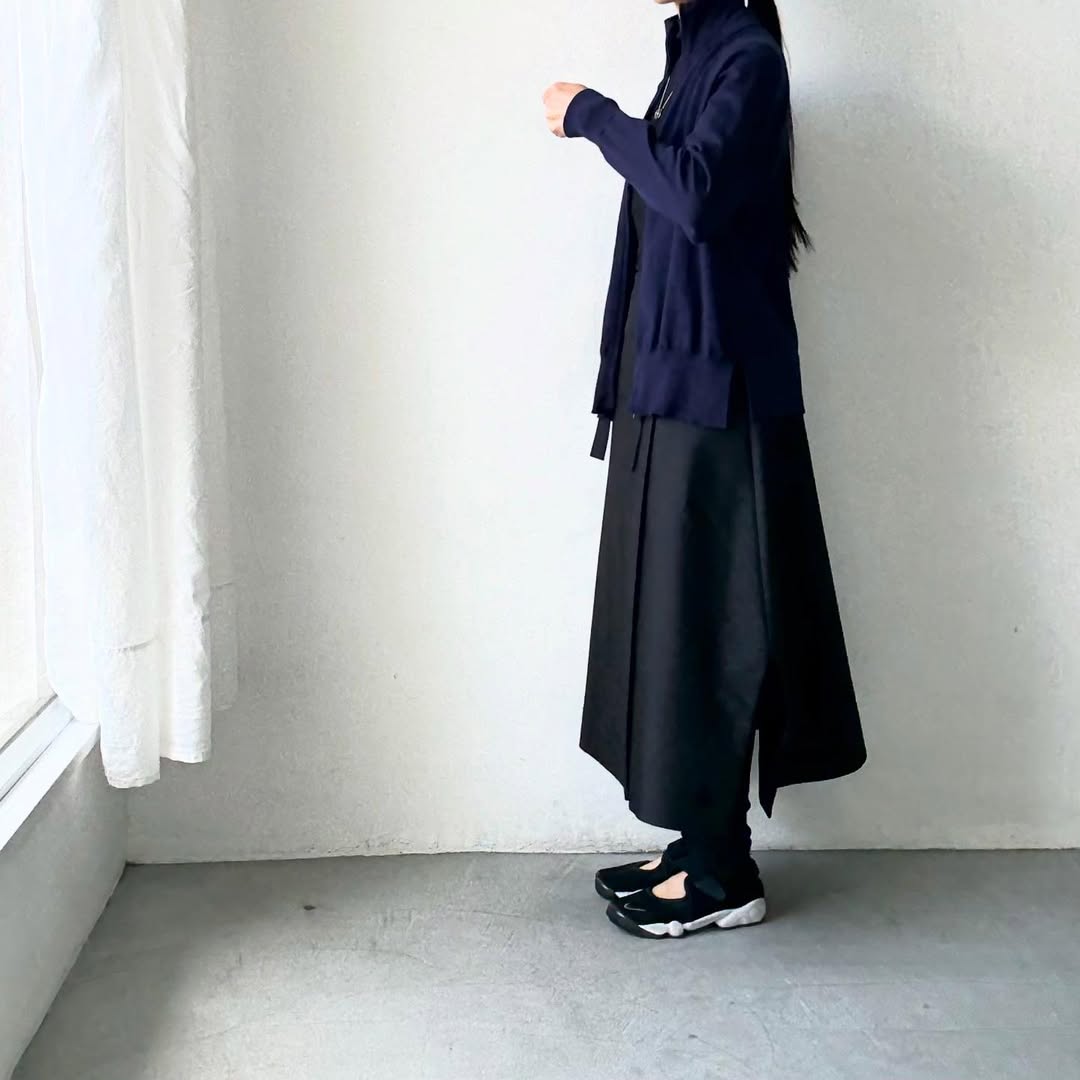 homspun ソフトコットンジップアップカーディガン　ネイビー