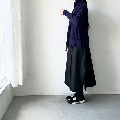 homspun ソフトコットンジップアップカーディガン　ネイビー