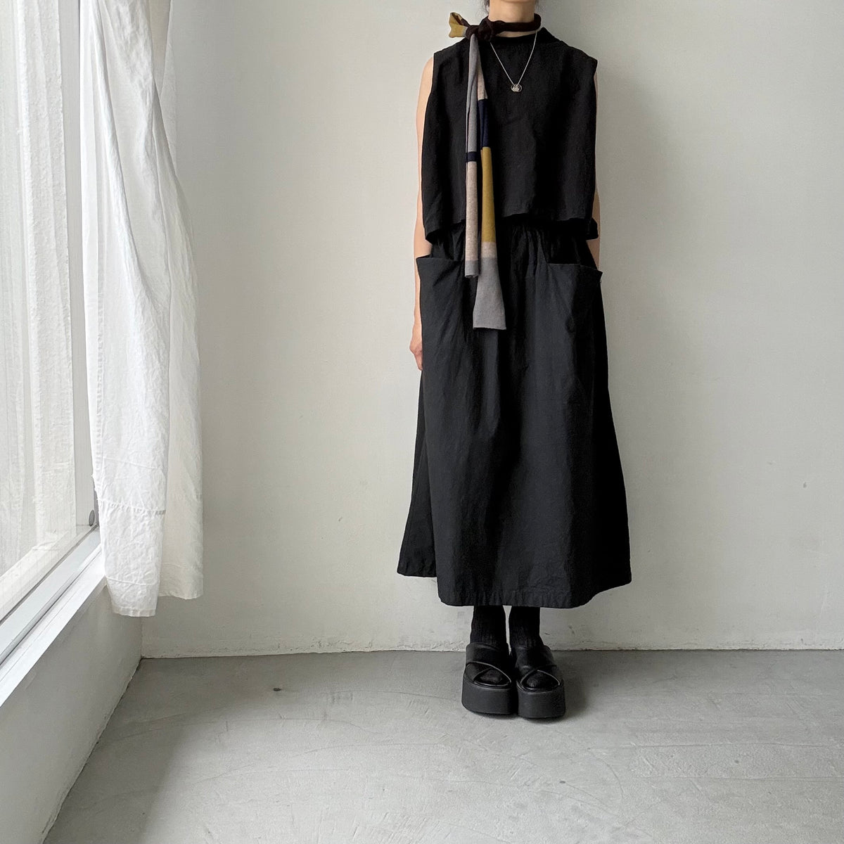 atelier naruse  マルチボーダーニットスカーフ