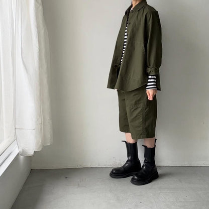 homspun  リップストップシャツジャケット　オリーブ