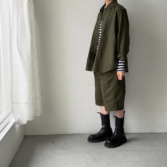 homspun  リップストップシャツジャケット　オリーブ
