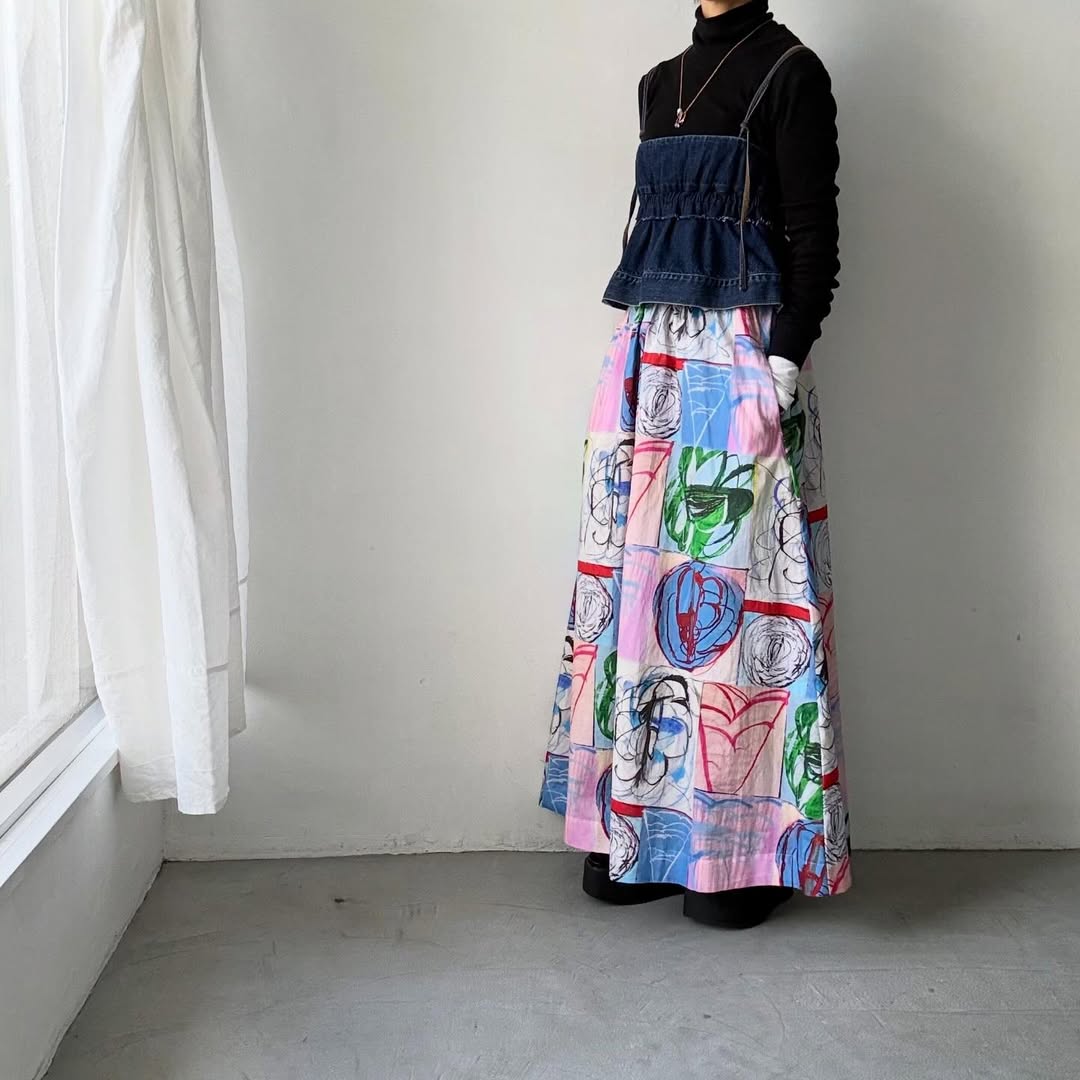 ayanoguchiaya　アートワークプリント2wayスカートドレス