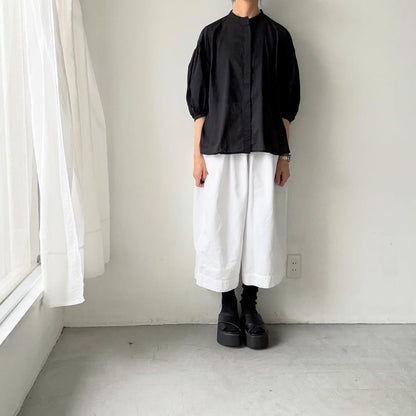 homspun  無地パフスリーブブラウス