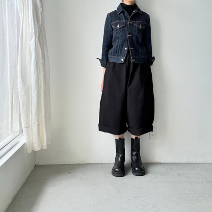 atelier d'antan Perriereコットンワイドパンツ　ブラック