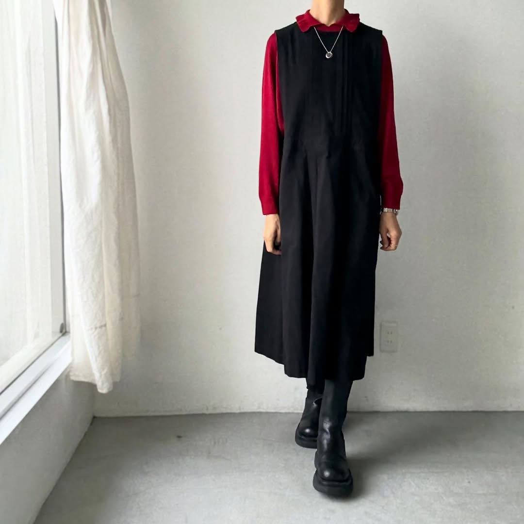 cion  ウールフリルカラーポロニット　レッド