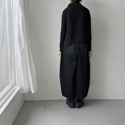 MAGALI コットンコーデュロイフラップポケットパンツ　ブラック