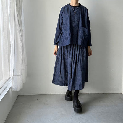 jujudhau デッドストックデニムダブルボタンシャツ