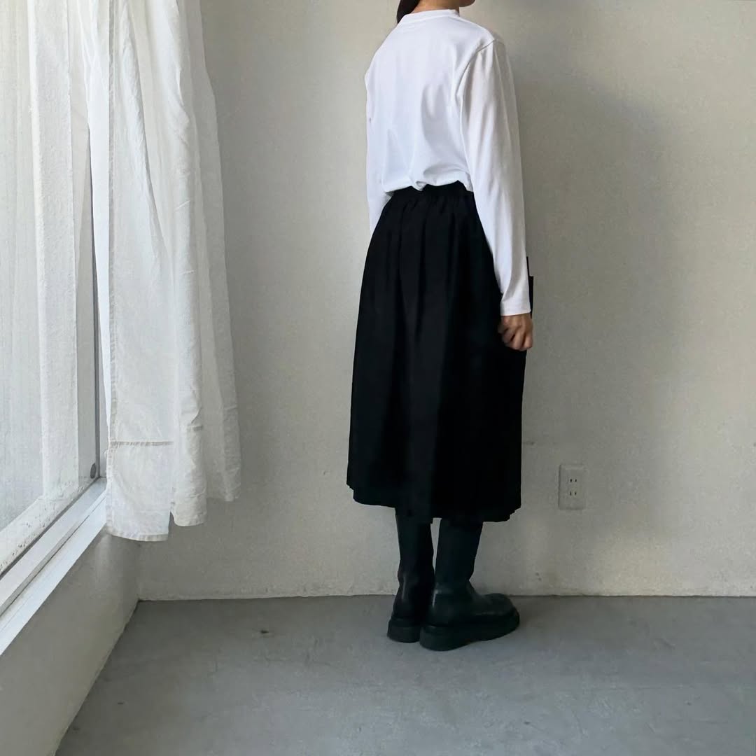 OLDMANS TAILOR OMTフロッキープリントロゴ長袖Tシャツ　ホワイト×ブラック