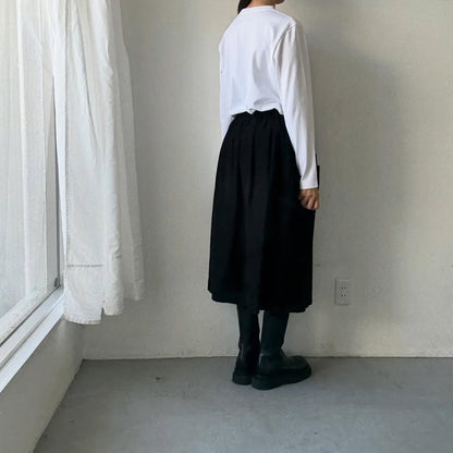OLDMANS TAILOR OMTフロッキープリントロゴ長袖Tシャツ　ホワイト×ブラック