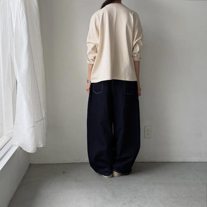 Linenya  スナップボタンカーディガン　きなり