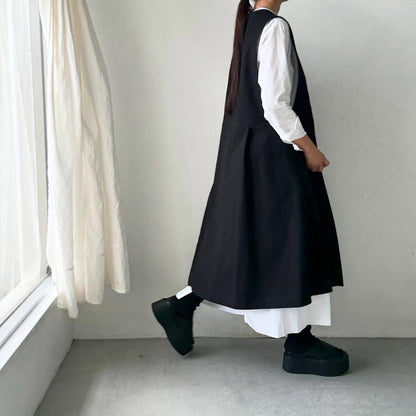 atelier d'antan kobell コットンエプロンドレス　ブラック