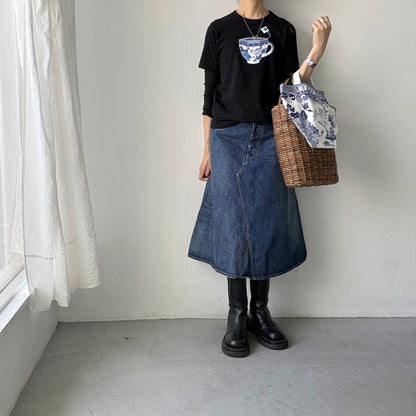 R&D.M.Co   BLUE WILLOWミルクティーTシャツ