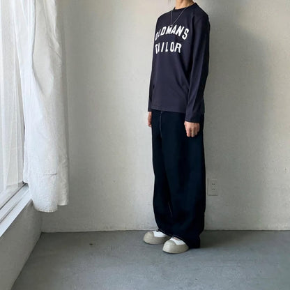 OLDMANS TAILOR OMTラバープリント長袖Tシャツ　ネイビー