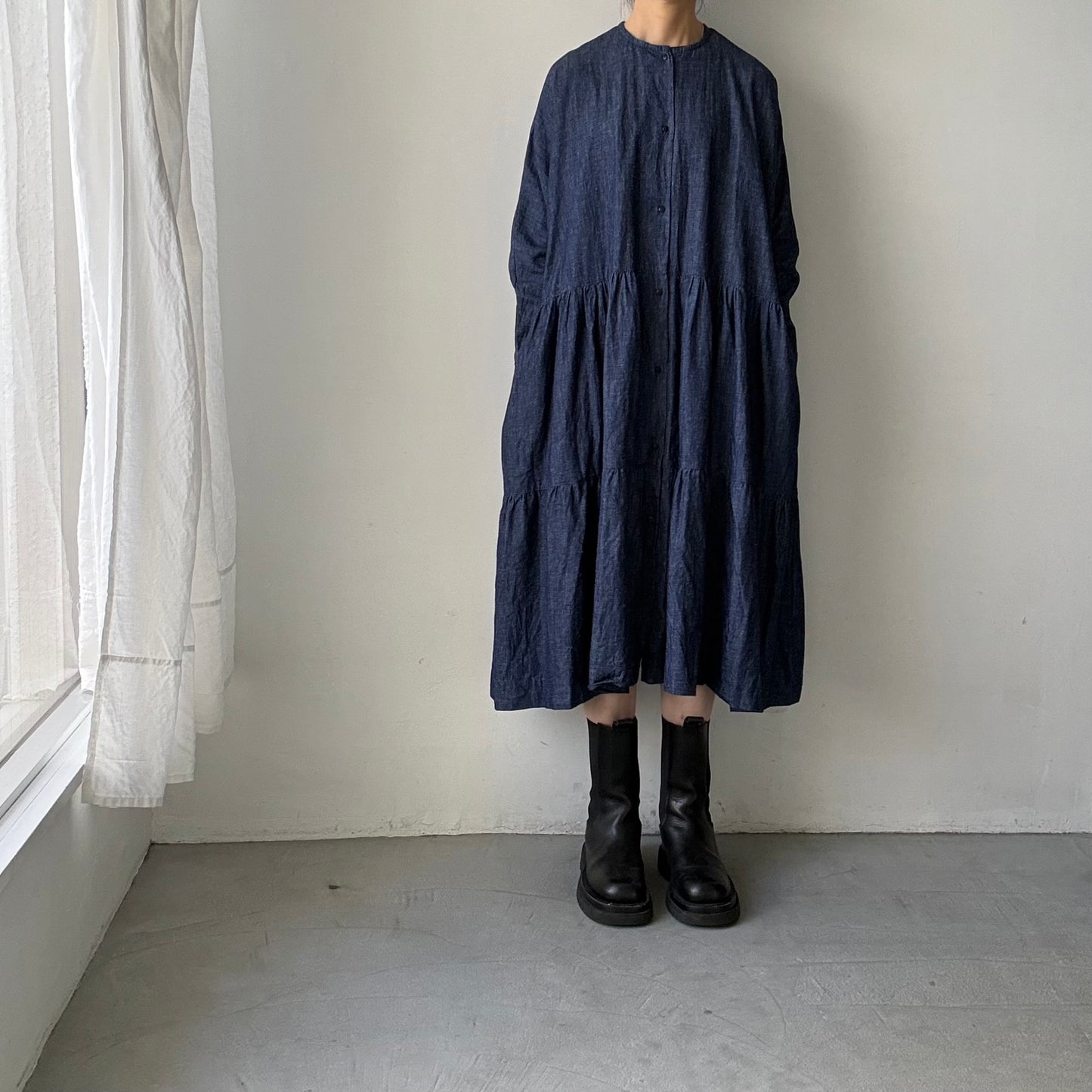 jujudhau デッドストックデニムティアードドレス