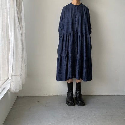 jujudhau デッドストックデニムティアードドレス