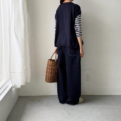 homspun  コットンコードベスト　ネイビー