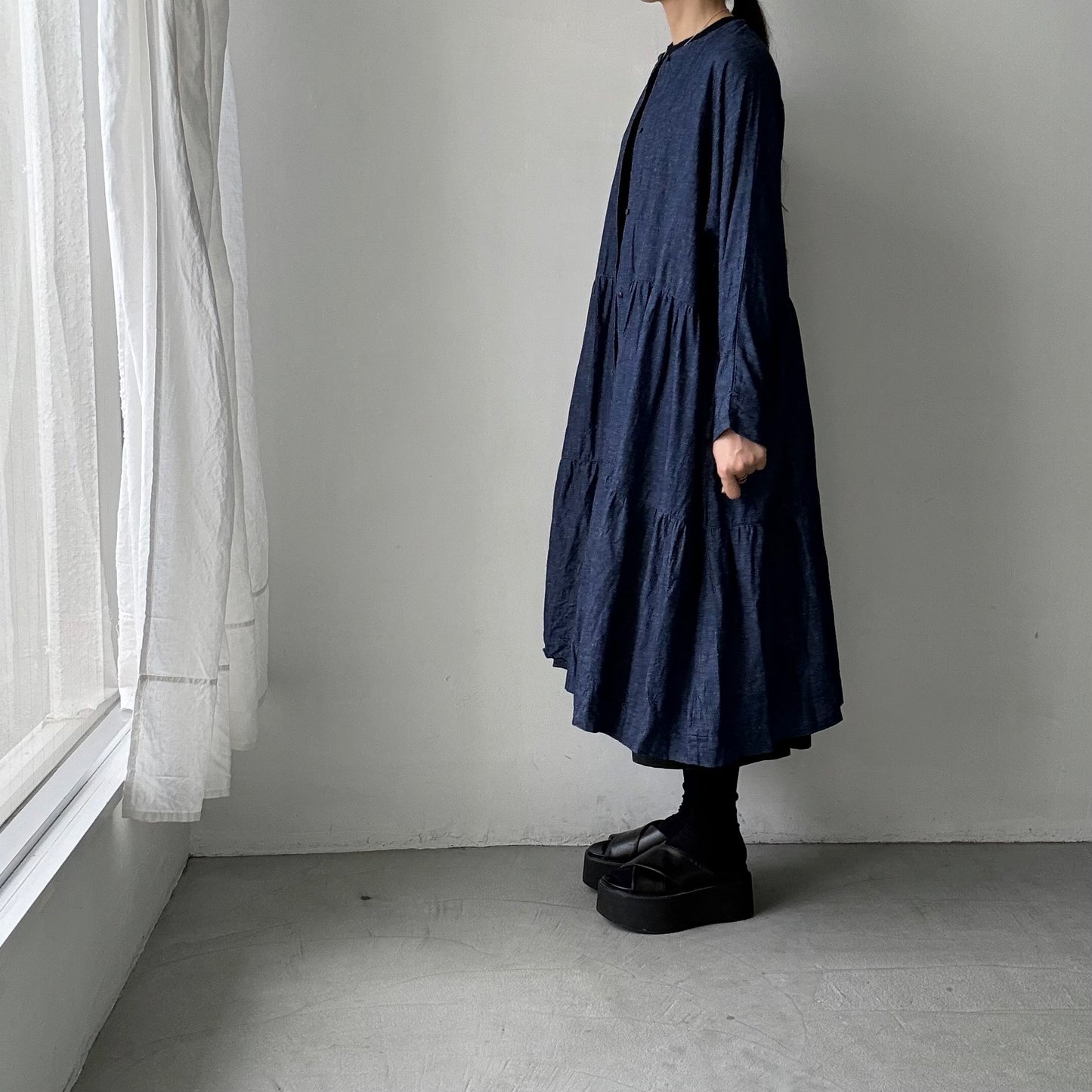 jujudhau デッドストックデニムティアードドレス