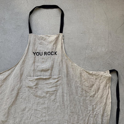 R&D.M.Co  YOU ROCK リネンエプロン