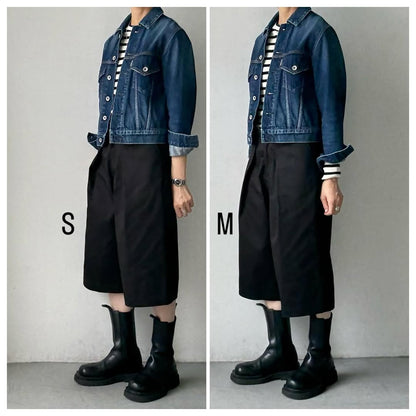 R&D.M.Co  チノクロスガウチョパンツ　ブラック