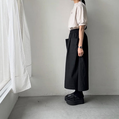 MAGALI コットン天竺ギャザースリーブカットソー　オートミール