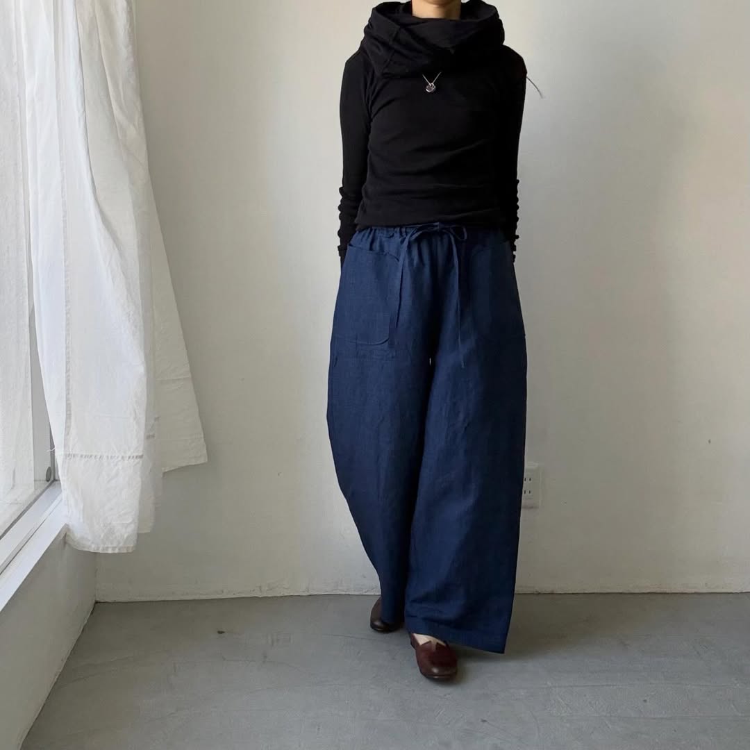 MAGALI インディゴリネンロングパンツ