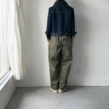 homspun 高密度ウエポンギャザーパンツ　グリーン