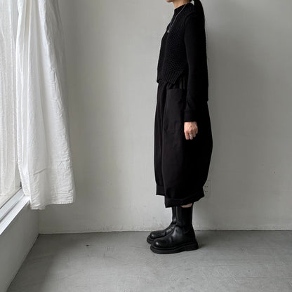 atelier d'antan Perriereコットンワイドパンツ　ブラックsize1
