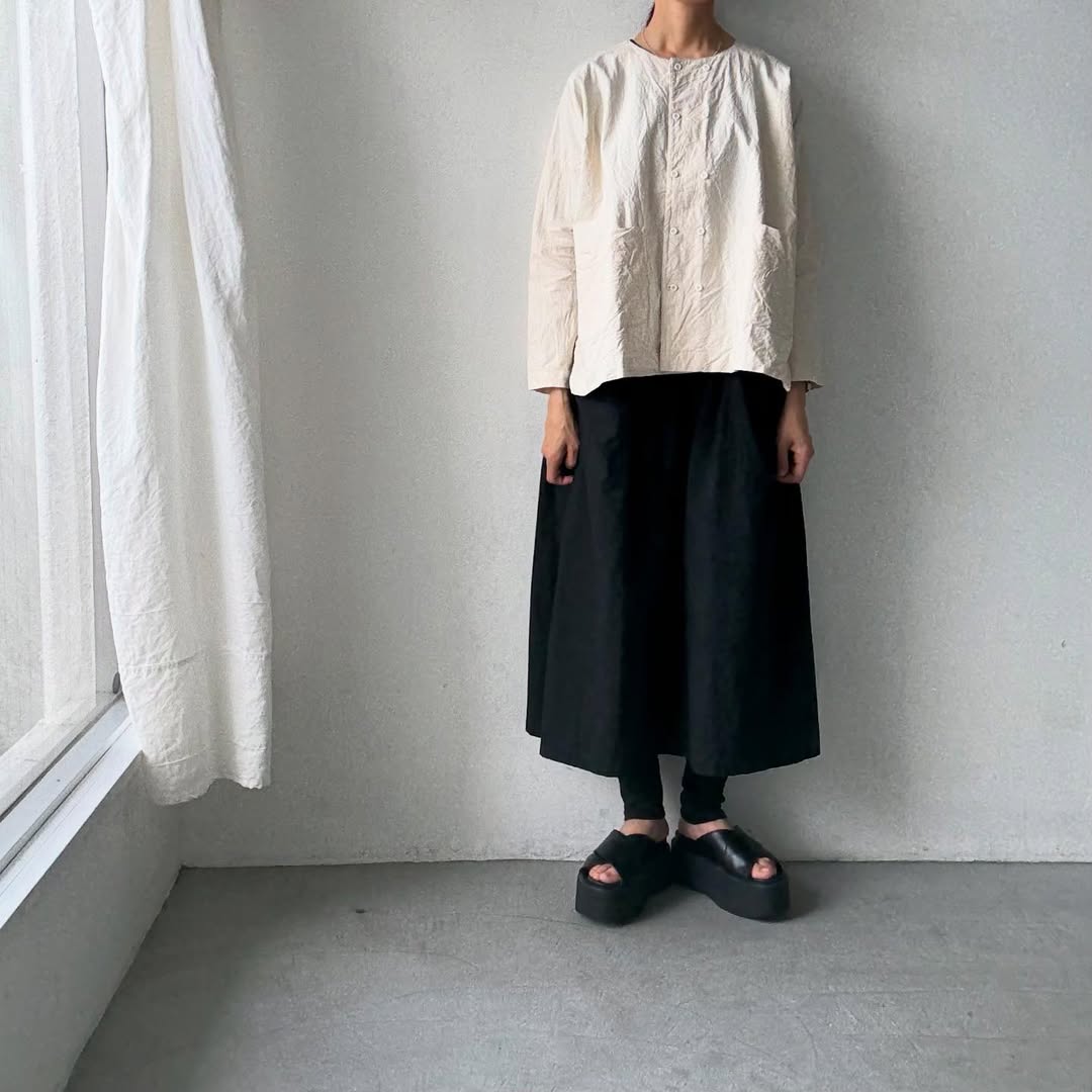 jujudhau コットンダブルボタンシャツ