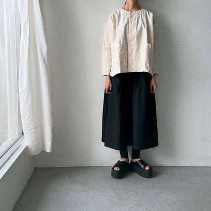 jujudhau コットンダブルボタンシャツ