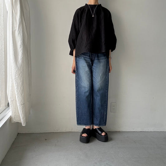 R&D.M.Co  シェーディングチェックスモックブラウス