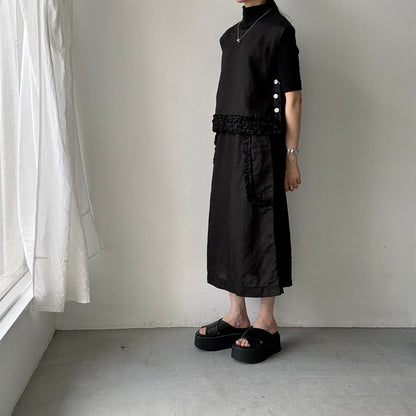 R&D.M.Co  リネンガーメントダイフリルデコレーションスカート