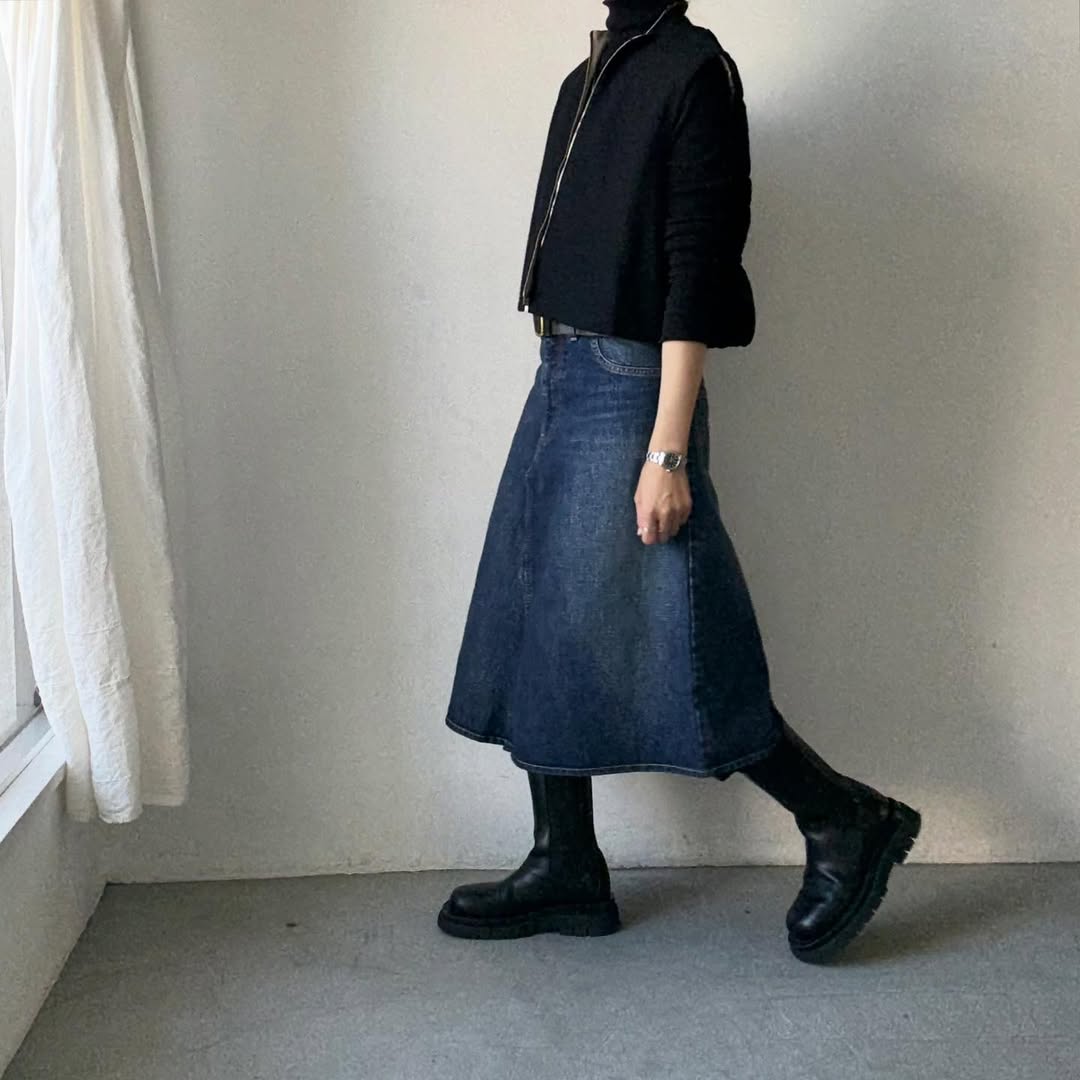 R&D.M.Co  デニムフリーフェイシングスカート