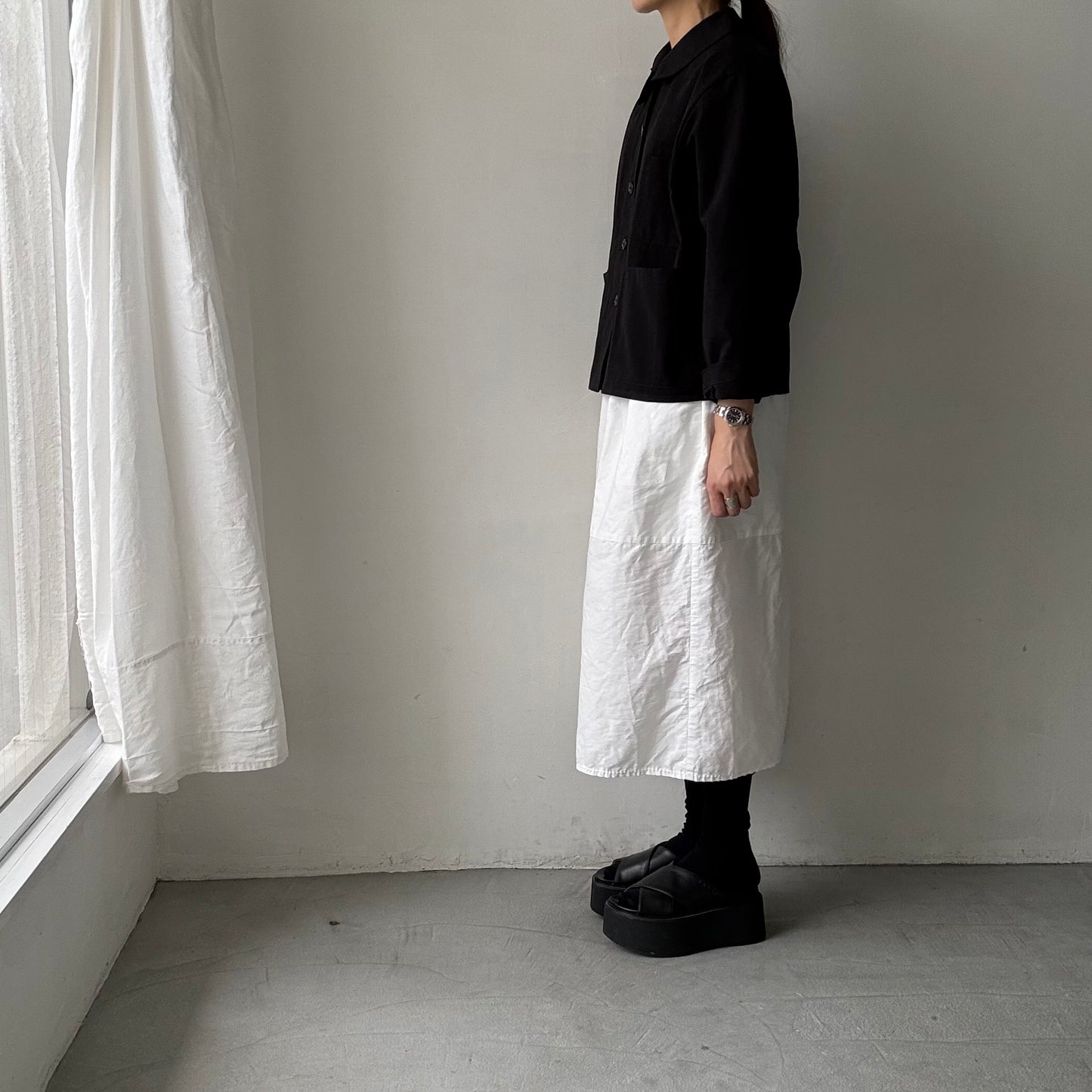 atelier d'antan Kantor コットンジャケット　ブラック