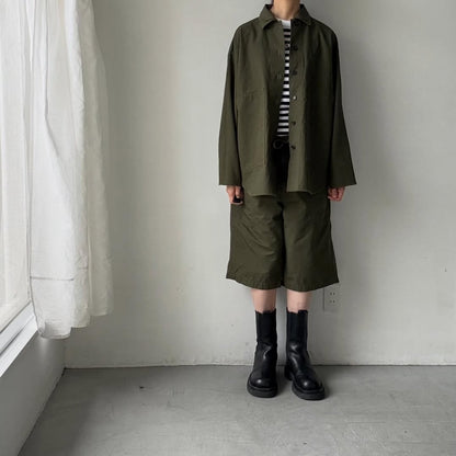homspun  リップストップハーフパンツ　オリーブ