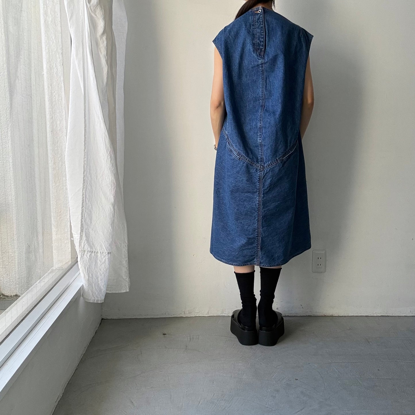 R&D.M.Co デニムハンチドバックドレス(ヴィンテージライク)