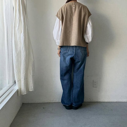 Linenya  ウール混ベスト　ベージュ