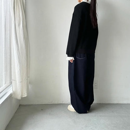 MAGALI クォーターニットフリルプルオーバー