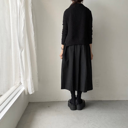 Linenya   コットンタックスカート　82センチ　ブラック