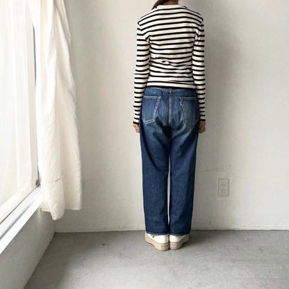 R&D.M.Co  ボーダークルーネックリブニットソー