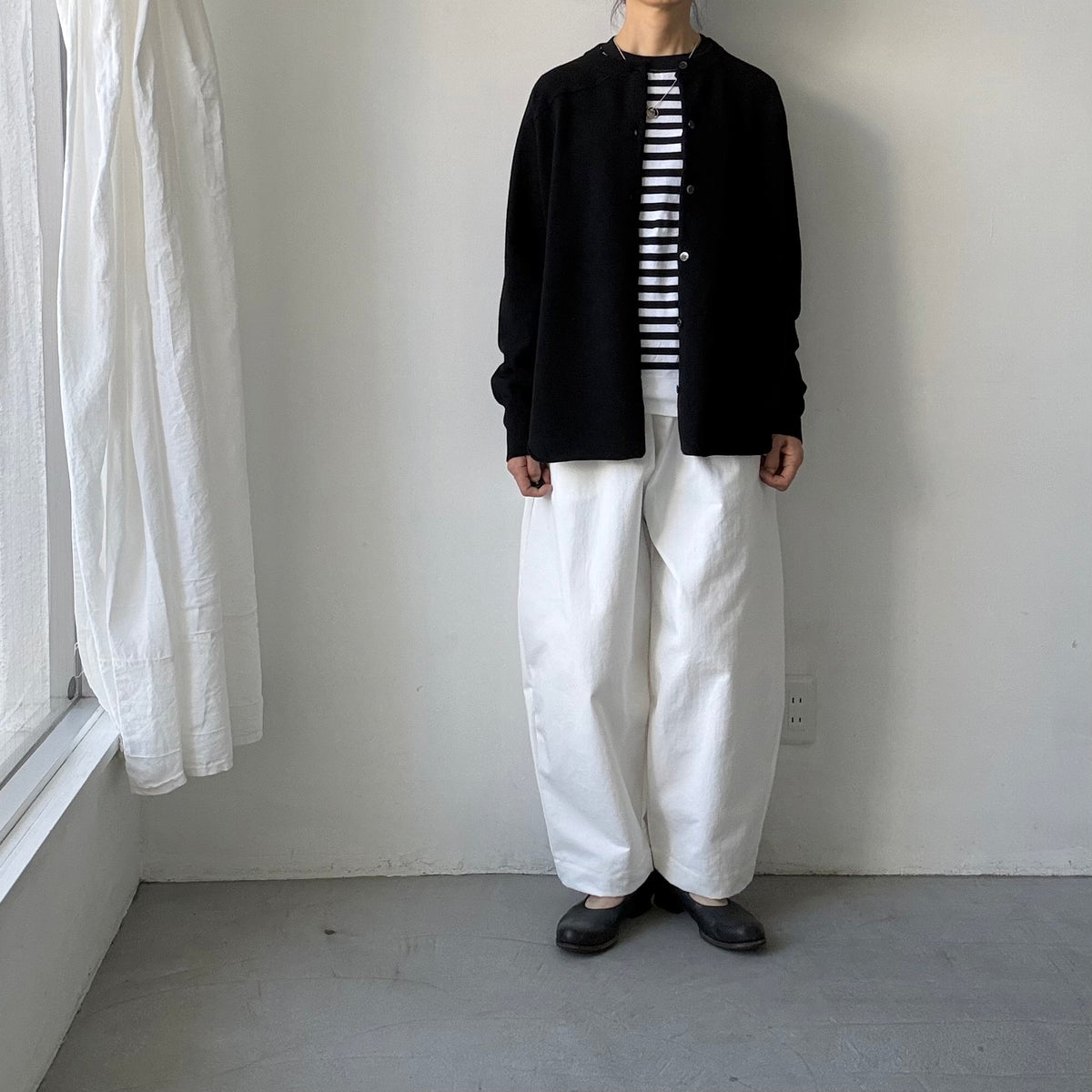 homspun ラムカーディガン　ブラック