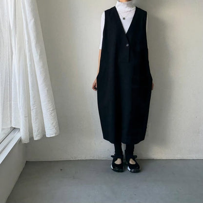 atelier naruse コットンリネンスラブジャンパースカート