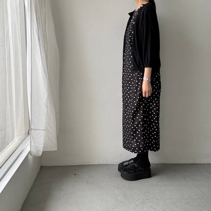 cion  コットン水玉ショルダーリボンワンピース