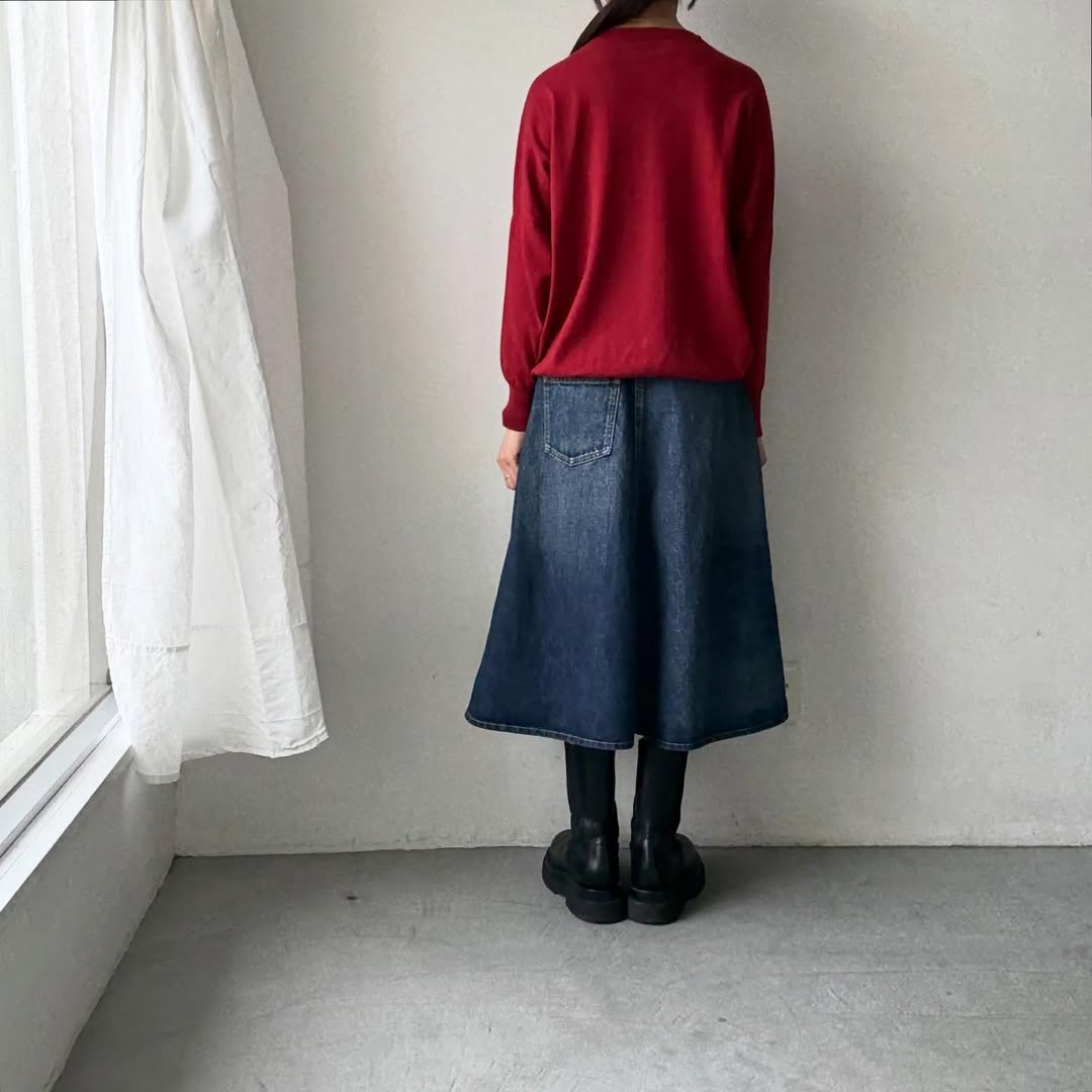 as it is   コットンオーバーニット　レッド