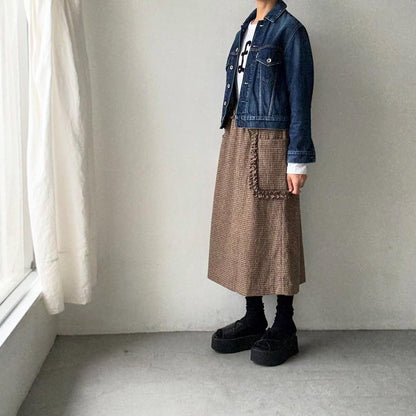 R&D.M.Co  コットンウールフリルデコレーションスカート　チェック